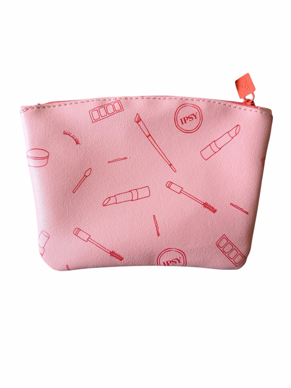 IPSY Pink Vinyl Cosmetic Makeup Bag Pouch